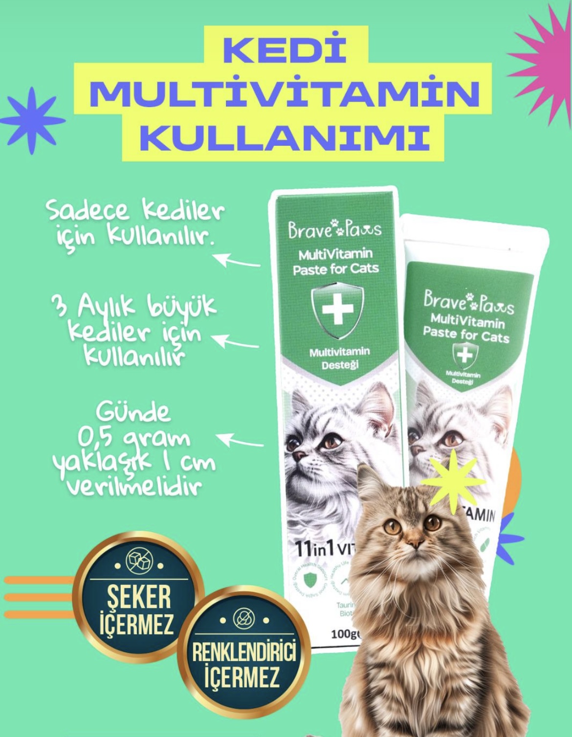BR.PAWS KEDİ MULTİVİTAMİN 11 İN 1